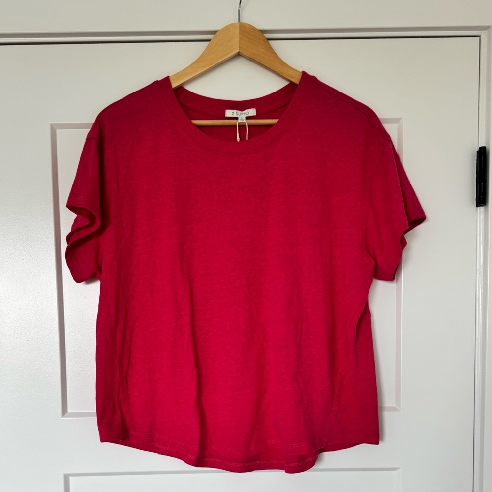 Z Supply Vibrant Pink Short Sleeve Tee